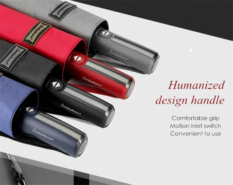 Leodauknow полностью автоматическая складывающийся втрое водонепроницаемые и ветрозащитные модели, которые отлично сохраняют тепло высокое качество Бизнес автомобиля мужских и женских зонтик
