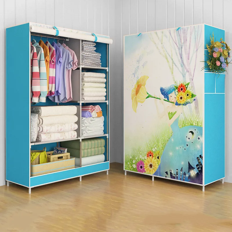 COSTWAY Тканевый шкаф для одежды тканевый складной портативный шкаф для хранения спальни мебель для дома armario ropero muebles - Цвет: 03