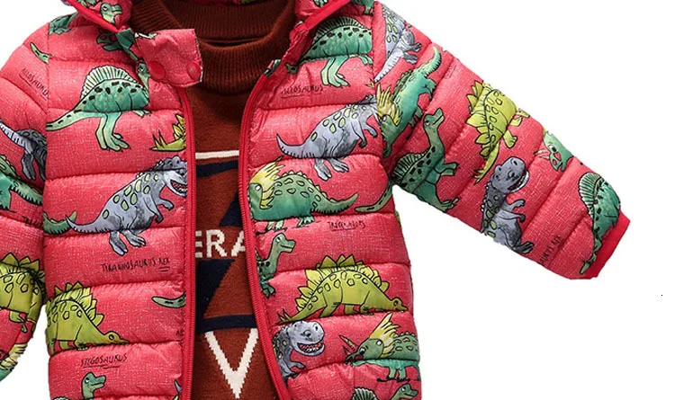 Benemaker/зимние куртки с динозаврами для мальчиков, одежда для маленьких девочек детская одежда плотные пальто, Комбинезоны Детская верхняя одежда с капюшоном, JH092