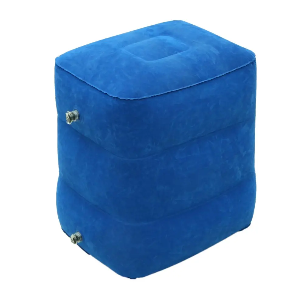

Flocking Travel Inflatable Foot Pad Footstool Aircraft Warm Foot Stepping Mat Folding Adjustable Foot Stool