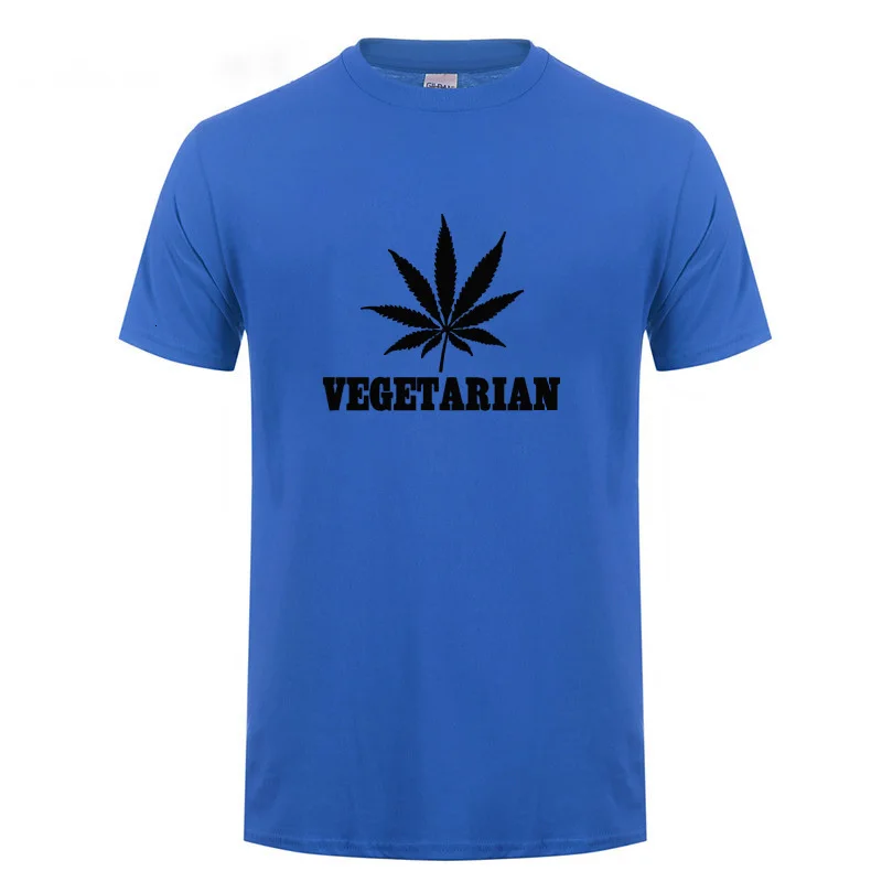 Midnite Star Vegan Вегетарианская Подарочная футболка с сорняком для мужчин и женщин, Мужская футболка с изображением животных, футболка с короткими рукавами и зелеными листьями конопли - Цвет: Blue