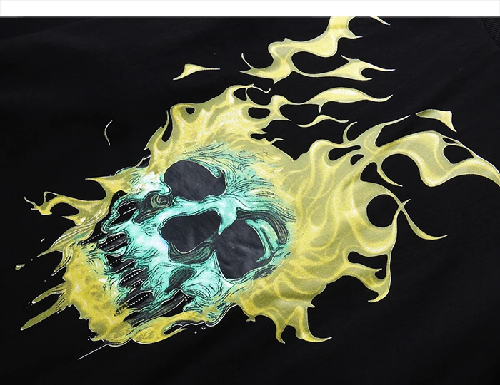 Aelfric Eden Fire Skull, Мужская футболка с принтом,, уличная одежда, хип-хоп, свободные топы, футболки, Harajuku, модные, повседневные, хлопковые, с длинным рукавом