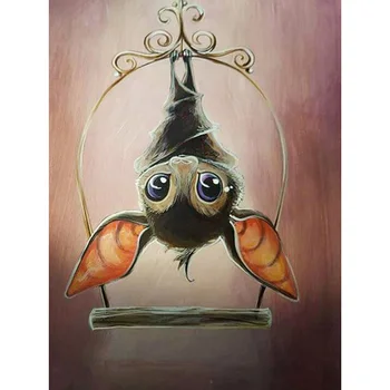 

Full Diy Diamond Painting Bat Diamond Embroidery Cartoon Animals Wall Art 5D Square Mosaic Round Beads Cross Stitch Kits X53
