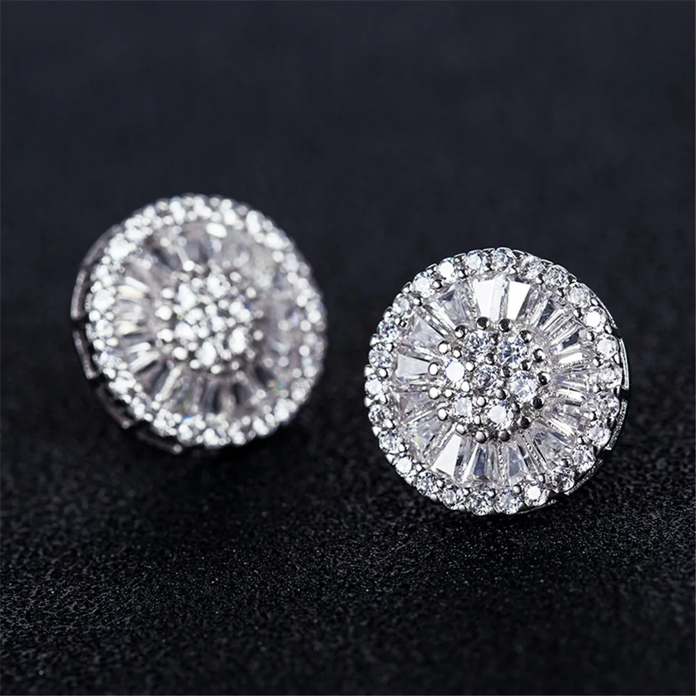 Huitan High Quality Stud Earrings with Brilliant Fireworks Shape CZ Jewelry Engagement Wedding Earrings for Women Girls