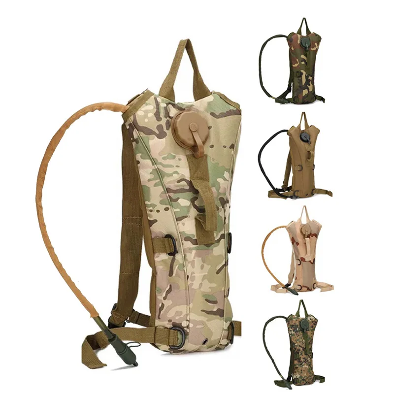 

Tactical Camouflage Hydration Backpack 3 Inner Wearing Outdoor Sports Running Rides Luggage Multi-functional Hiking Camping Moun