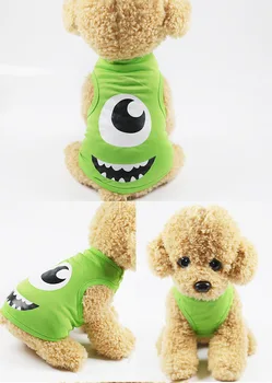 

Cute Dog Baby Cartoon Style Pet Summer Tshirt Vest Teddy Puppy Dog Clothes Spring Summer Small French Bulldog Pet Clothes