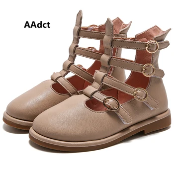 

AAdct autumn new girls boots fashion soft sole little kids Rome boots for girls hollow children shoes Brand