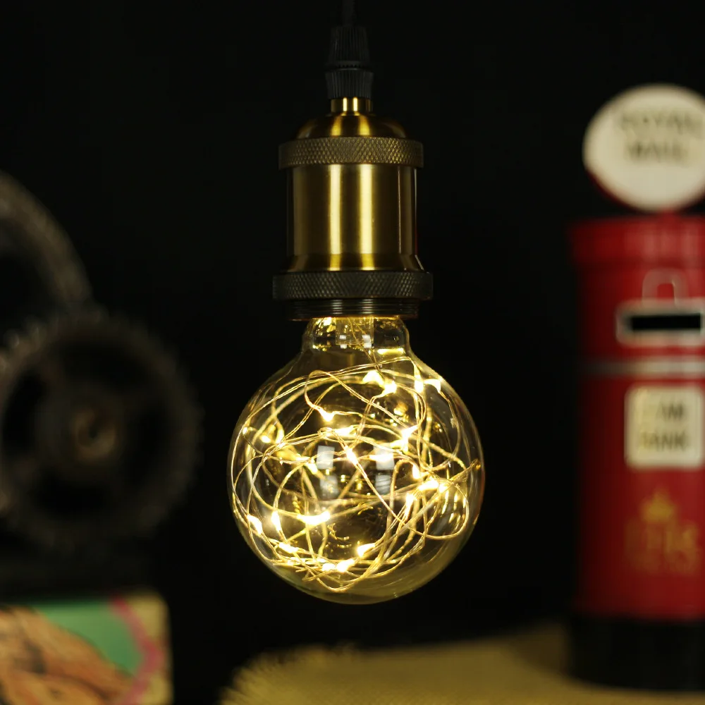 

Edison Bulb G80 Copper Lamp Warm White Decorative Lights LED Vintage Retro Bulb AC85-265V 3W