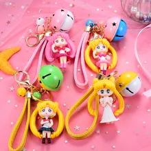 Стиль мультфильм красивая девушка брелок с воином леди сумка украшения автомобиля брелок с колокольчиком круглая сумка аксессуары