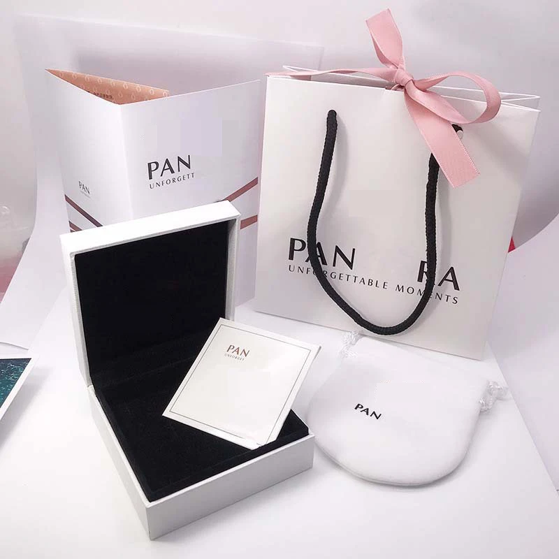 6pcs/set Beads Earrings Ring Bracelet Fit Original Pandora Packaging Paper Bags Logo | Украшения и аксессуары