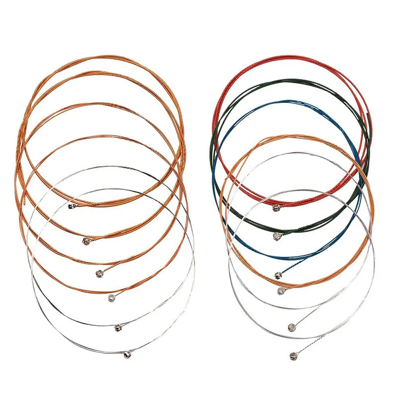

6pcs/set Universal Acoustic Guitar String Brass Copper Colorful Steel Core Strings For Musical Instruments Guitars Strings
