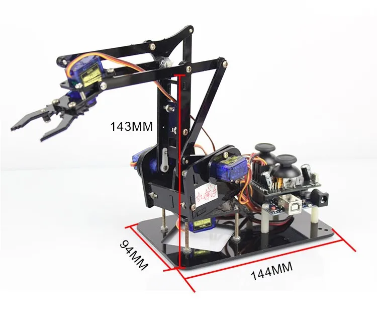 Pas cher 4 axes acrylique Robot bras pour Arduino robotique pince griffe avec SG90 Servos pour Rasbperry Pi bricolage projet tige jouet