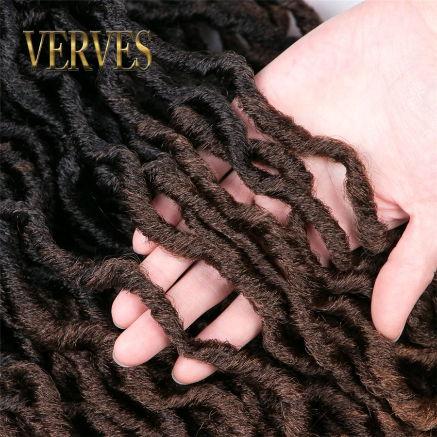 VERVES Faux Locs вьющиеся плетеные пряди 20 дюймов 24 корня/упаковка, Locs twist Ombre синтетические плетеные волосы для наращивания коричневые косички