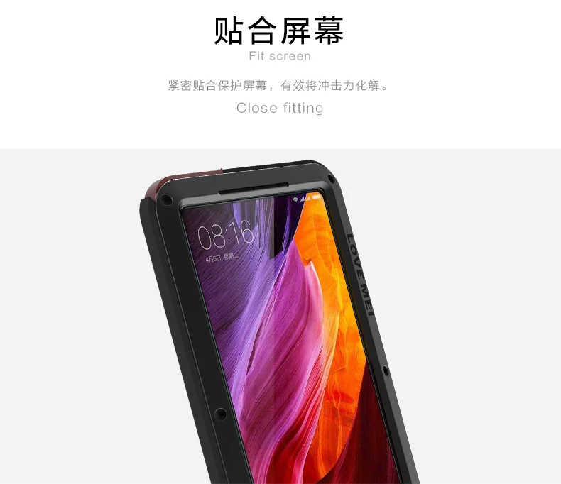 Алюминиевый металлический чехол LOVE MEI для Xiaomi mi x, мощный защитный противоударный водонепроницаемый чехол для Xiaomi mi x Capa Coque