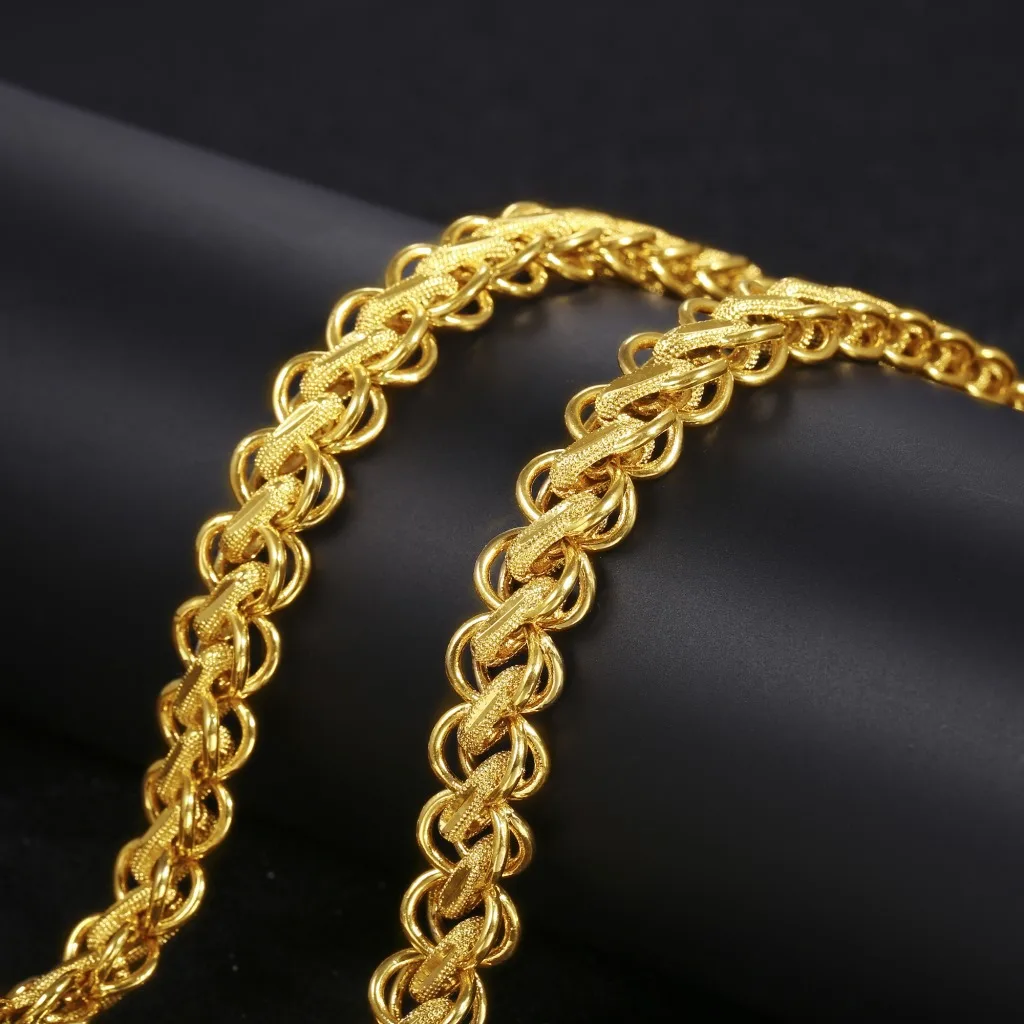Luxury 999 Yellow Gold Necklace for Men 
