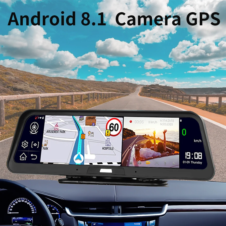 US $133.89 Bluavido 4G Android DVR 10 Inch Screen Car Video Recorder GPS Navigation 1080P Dashboard Camera Registrar WiFi Remote Monitoring