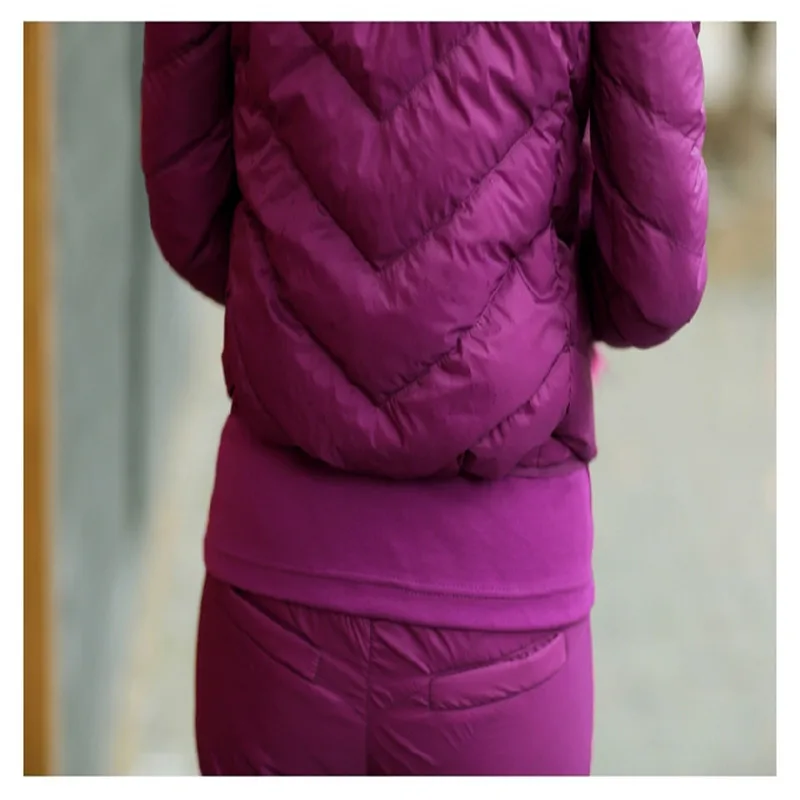 Большой размер Зимний пуховик мех женский из трех частей модный жилет действительно енот повседневный костюм женский комплект из двух предметов 807