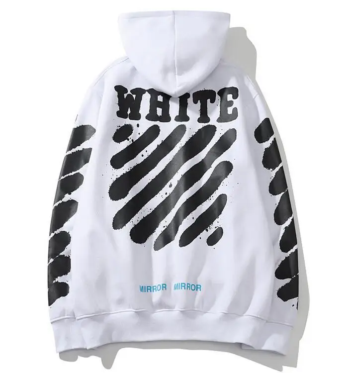 Off-White OW мужские/женские модели влюбленных пар Осень Зима Хлопок Мода Повседневная Толстовка с капюшоном Свободная куртка