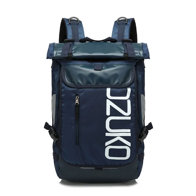 Blue OZUKO мужской рюкзак для ноутбука 15,6 дюймов водоотталкивающий школьный рюкзак для подростка, повседневные студенческие рюкзаки, мужские дорожные модные рюкзаки - Цвет: Blue