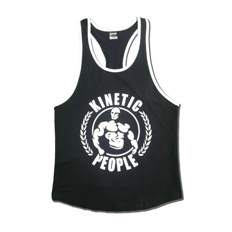 Gyms Tank Tops Men Elastic Cotton Vest O-Neck Gyms Tank Top Men Sleeveless Shirts Muscle Men Fitness Tops - Цвет: 11