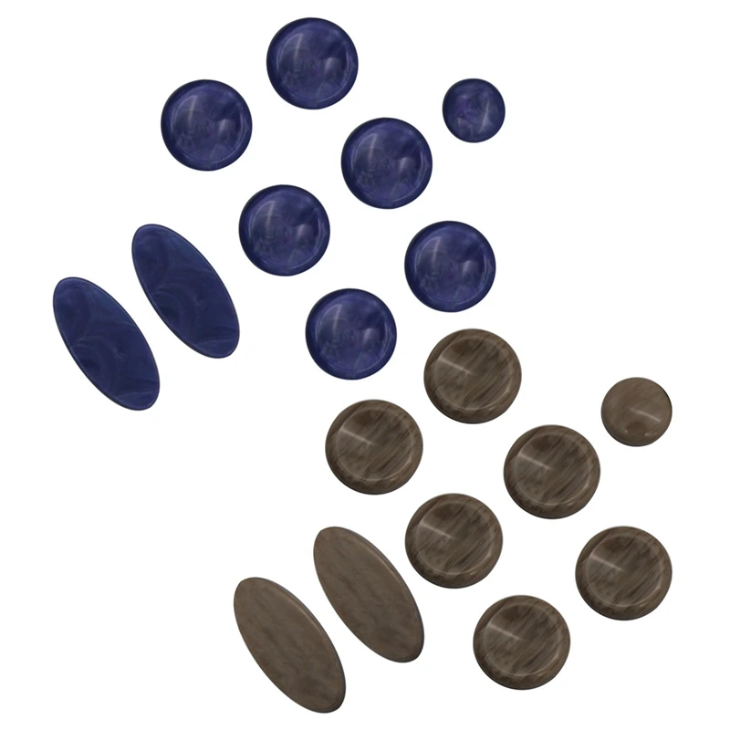 

18 Pcs Alto Tenor Soprano Saxophone Sax Key Buttons Inlays Accessories(Blue&Khaki)