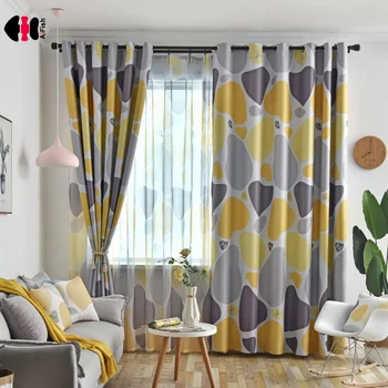 

Pebble Printed Curtains for Bedroom Northern Europe Pattern Cartoon Cute Boys Kindergarten Decoration Tende wp419c