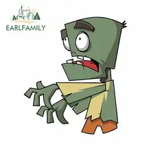 EARLFAMILY 13cm x 11.4cm for Halloween Spooky Horror Zombie Cartoon Funny Car Stickers RV VAN 3D DIY Fine Decal Vinyl JDM Anime