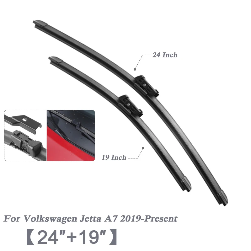 For Jetta 19-20 2" 24" автомобильный стиль U бескаркасные Bracketless резиновые лезвия очистителей лобового стекла автомобиля для Volkswagen Polo Golf Beetle Jetta A7 Passat B8 - Цвет: For Jetta 19-20