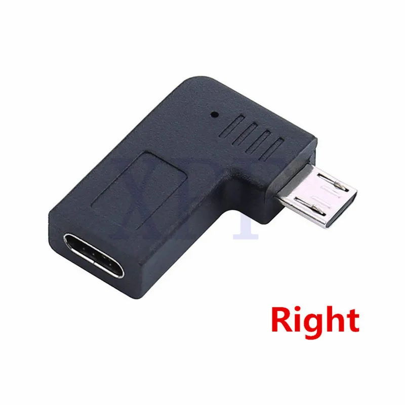 Левый и правый угол Micro Usb папа к type-c мама к Microusb папа 90 градусов type C зарядный адаптер для передачи данных Micro USB USBC конвертер