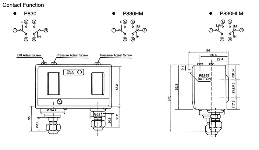 P830HME P830E PC10E PC30DE блок холодного хранения переключатель давления высокое и низкое давление контроллер
