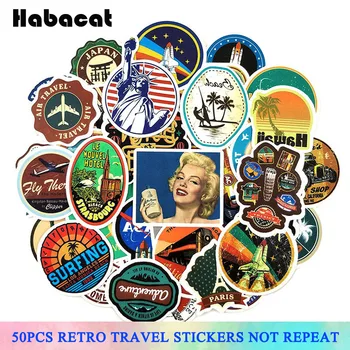 

50 Pcs/Pack Retro Marilyn Monroe Travel Stickers For Kids Toy Laptop Bicycle Motorcycle Skateboard Phone Cartoon Stickers Car