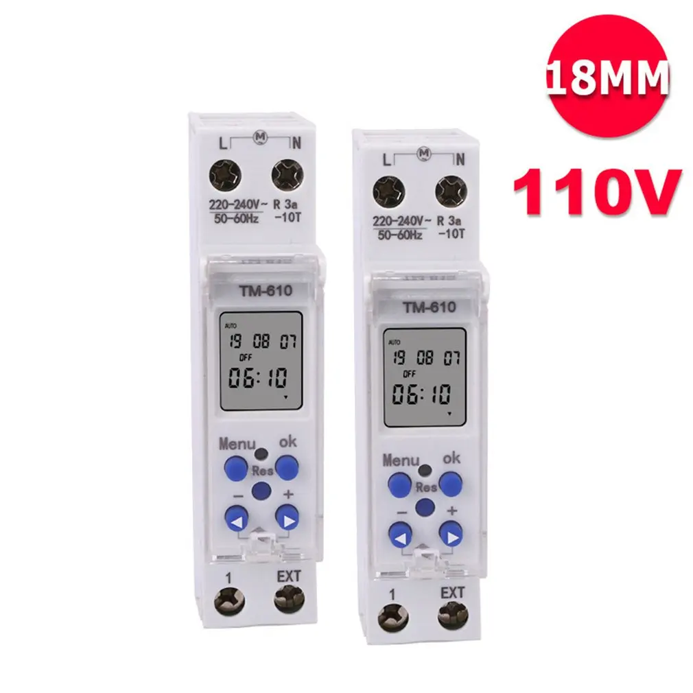 SINOTIMER 220 В/110 В TM610 1P 18 мм одиночный модуль din-рейку ЖК-цифровой 7 дней 24 часа программируемый таймер переключатель