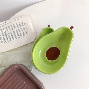 

Cute Fruit Avocado Props Ceramic Plate Tableware Dessert Snack Plate Snack Plate Salad Bowl