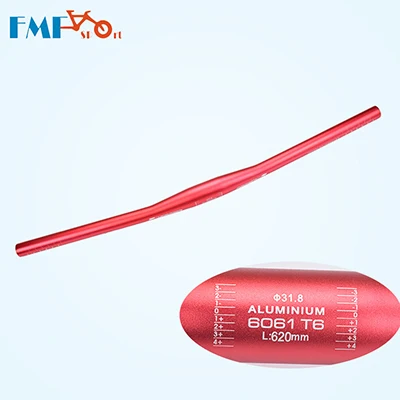 Flat red FMFXTR алюминиевый сплав велосипедный руль плоский/подъемный MTB руль для велосипеда дорожный велосипед руль 31,8*620 мм велосипедные аксессуары - Цвет: Flat red