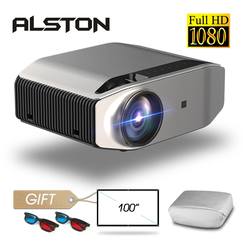 Светодиодный проектор ALSTON YG620 full hd 4k 6500 лм HDMI USB 1080p для домашнего