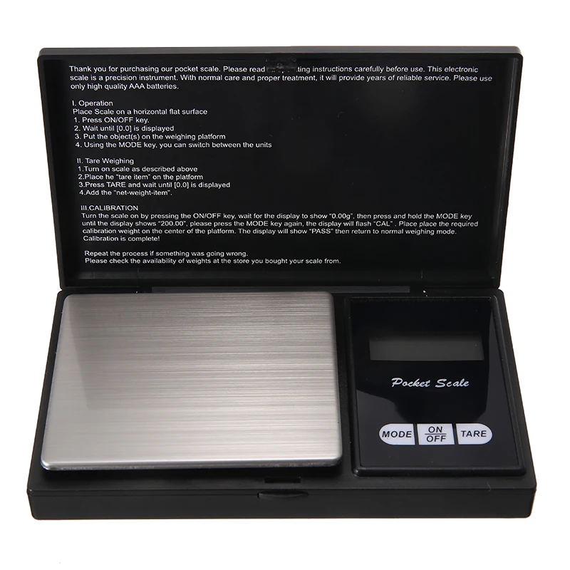 LCD Digital Weighing Scale Mini Pocket Stainless Steel Precision Jewelry Electronic Balance Grams Weight For Cooking