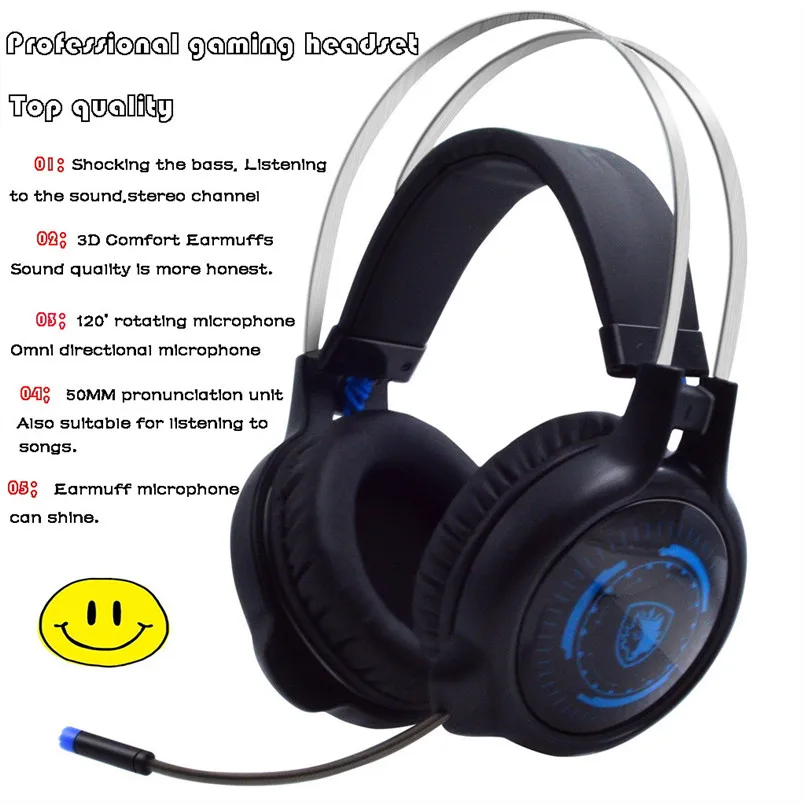 USB Headphones With Microphone Over-the-Ear Headset Gaming Stereo Wired Headphones Surround Sound Audifonos Para Celular 40OCT9