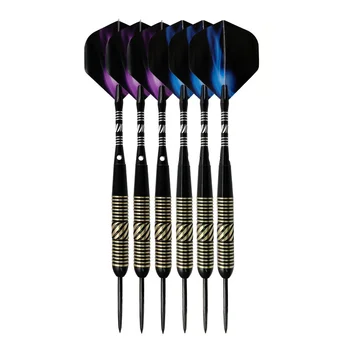 

6pcs/Set Hard Darts 23g Professional Darts Black Aluminum Alloy Rod Steel Needle 21g Brass Barrel for Indoor Sports Game