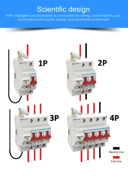 

WIFI 1P/2P/3P/4P Circuit Breaker 16A-125A Wireless EWelink APP Remote Control Switch Vioce Control By Amazon Alexa Google Home