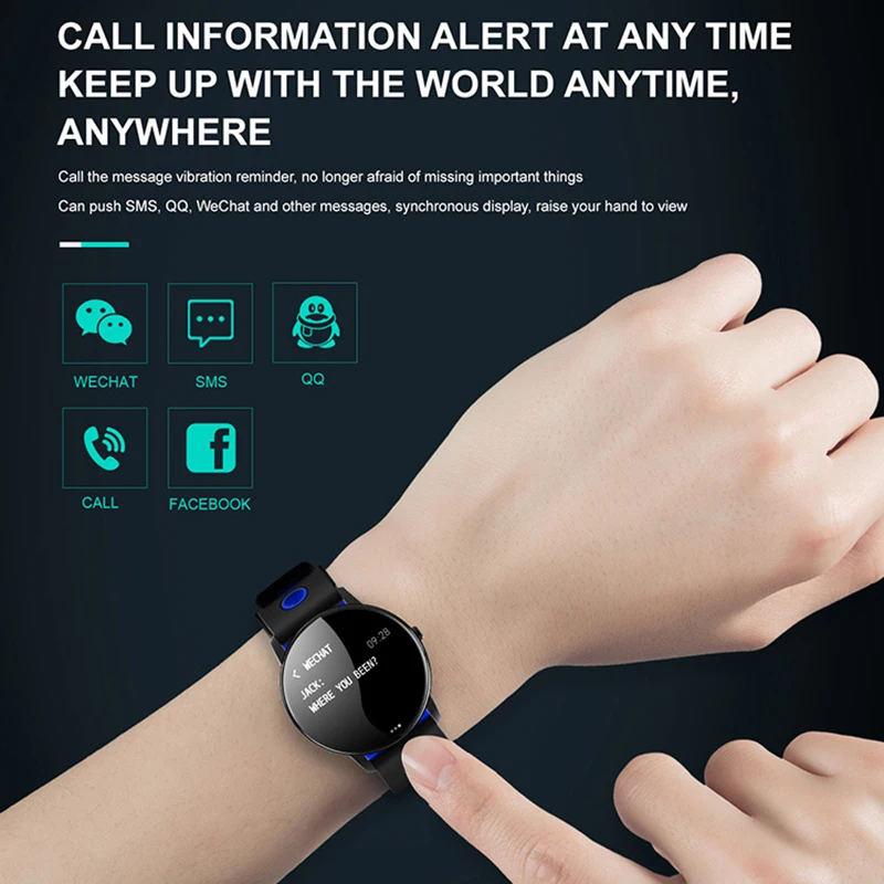 T6 Smart Watch 1.3 Full Touch Screen Heart Rate Blood Pressure IP68 Waterproof Smartwatch Pedometer Fitness Tracker Smartwatch