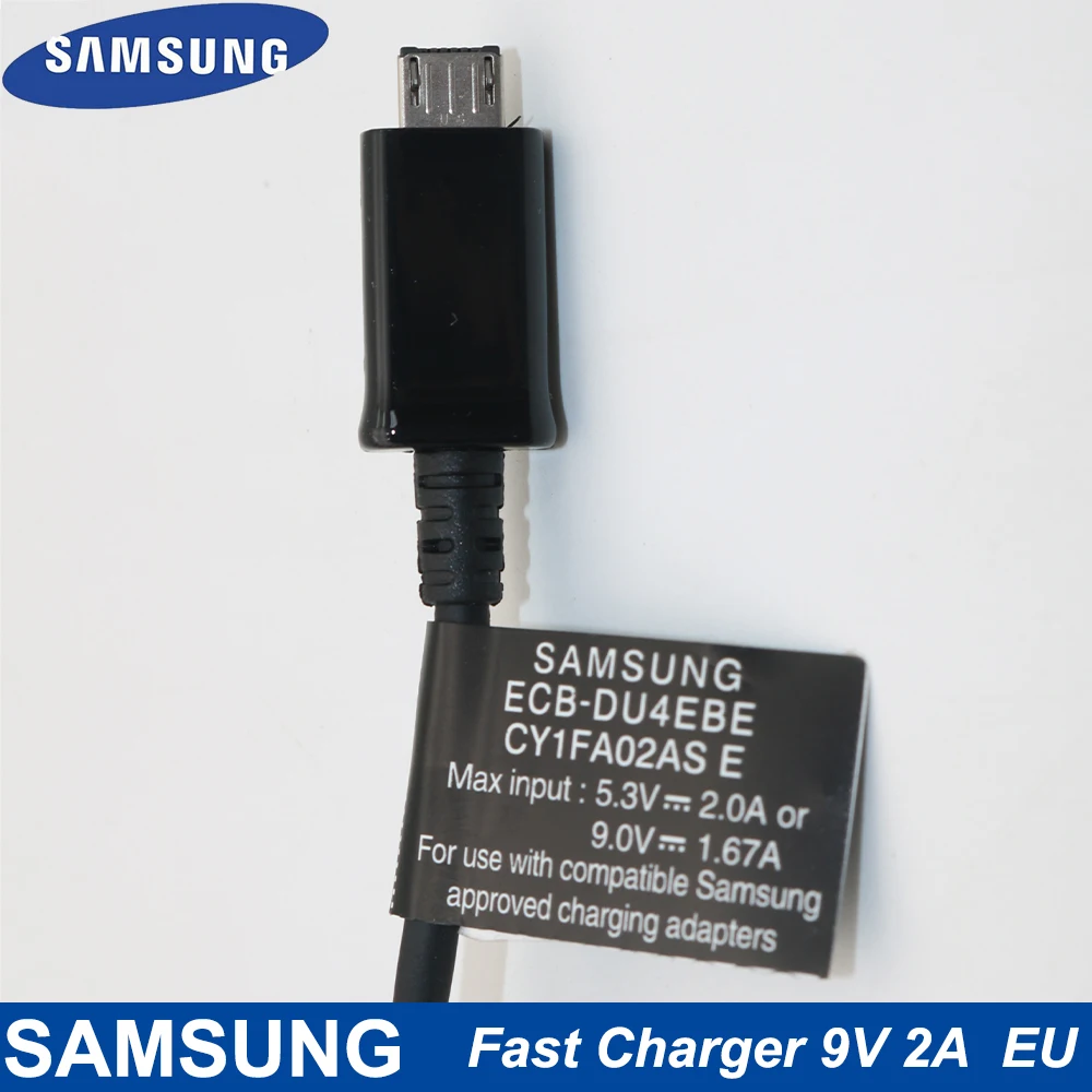 Fast charge 18w 9V1.67A Fast Charger For Samsung S10 Plus Fast Charger Travel Adapter 1M Micro USB Cable For Samsung Note10 9 8 A50 A70 S7 S8 S9 usb car charge Chargers