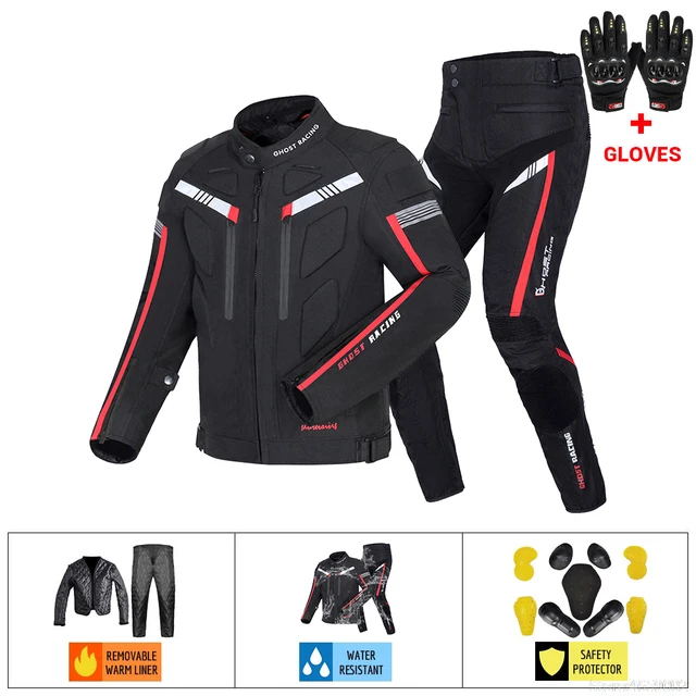 Waterproof Motorcycle Jacket Pants Off-Road Racing Motocross Riding Jacket Suit Men Windproof Touring Moto Protective Suit GR-Y-07 BK Suit