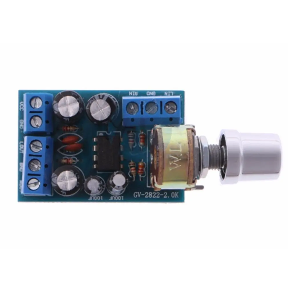 

Small Size DC 1.8-12V TDA2822M 2.0 Channel Stereo Mini AUX Audio Amplifier Board Module AMP Module Parts