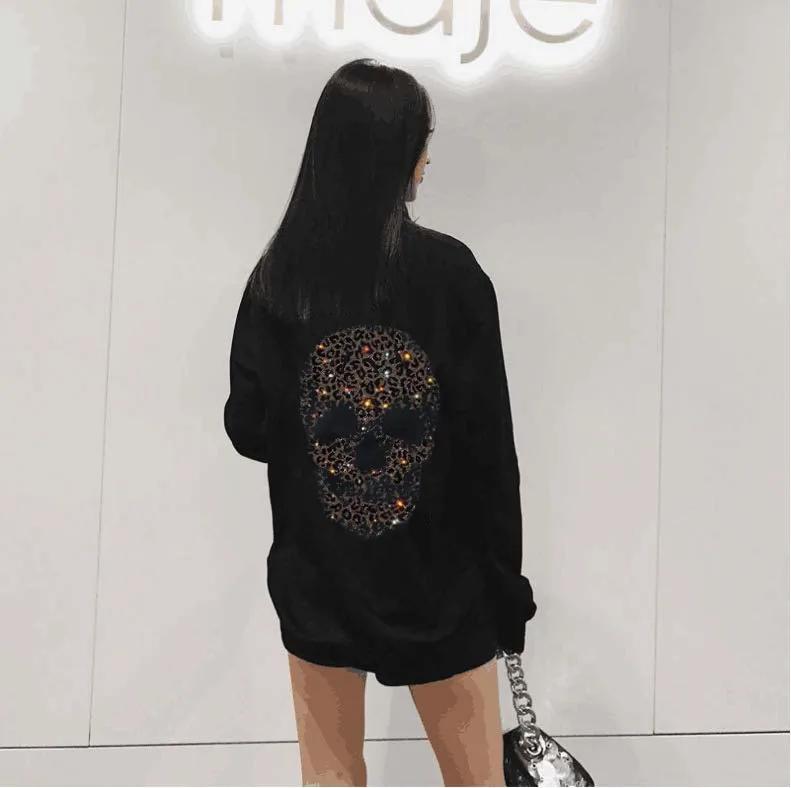 

2020 Women hot drillHoodies O-neck Diamond stone top Loose Sweatshirts Woman Clothes