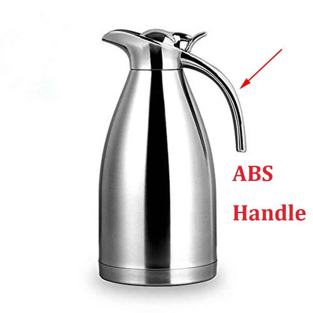 ABS Handle 1.5L/2L термос колба тепловой кувшин для горячей воды кувшин из нержавеющей стали двухслойная Изолированная Вакуумная бутылка кофе чай чайник горшок - Цвет: ABS Handle