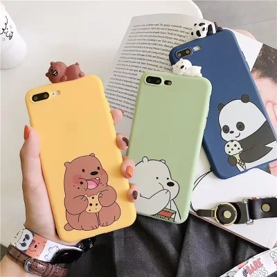 

Phone Case For iPhone 11 Pro Max X XS XR Xs Max Funny Cartoon Bear Soft TPU Silicone Back Cover For iPhone 6 6s 7 8 Plus case