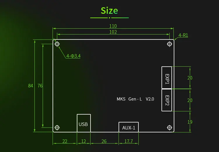 Makerbase MKS GEN L V2.0 3D Карточки Принтера системная плата управления поддерживает a4988 DRV8825 tmc2100 tmc2208 lv8729 tb6600 двойной экструдер, полностью закрытый корпус с двумя