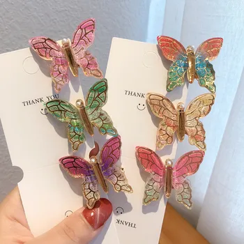 

Korean Colorful Gradient Hair Clips Fairy Butterfly Hairpin Girls Barrette Flying Butterfly Hair Accessories For Women