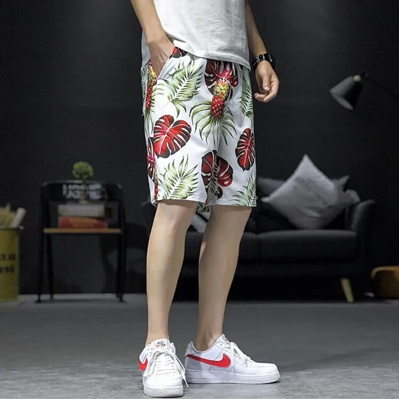 Повседневные Хип-хоп шорты Broek бордшорты Mannen Zomer с принтом Hawaii Korte Broek Mannen Losse Trekkoord Korte Broek Mannen