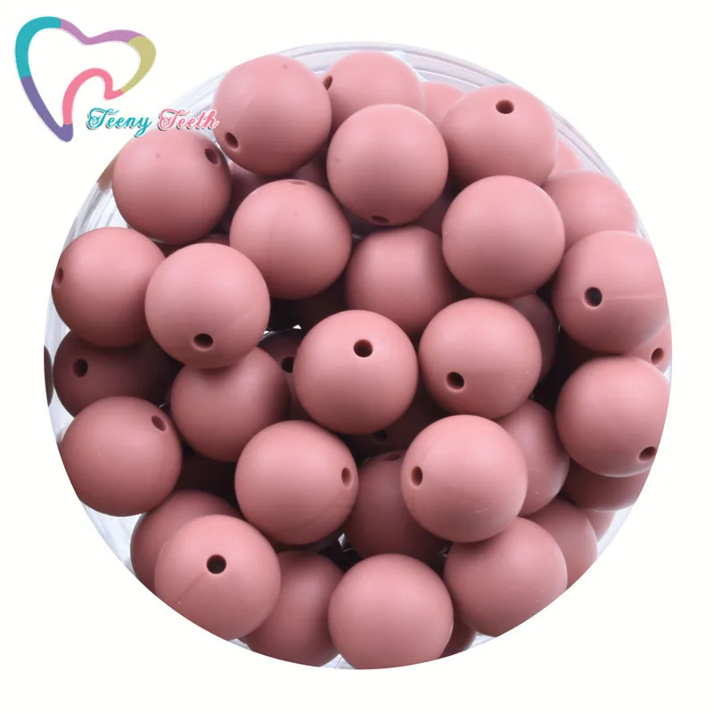 

Teeny Teeth 100 PCS Maroon Silicone 9-19 MM Round Beads DIY Silicone Baby Necklace Bracelet Chain Teething Pendant Accessories